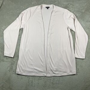 J. Jill  Wearever Collection Size XL Oatmeal Tan Open Long Cardigan Sweater